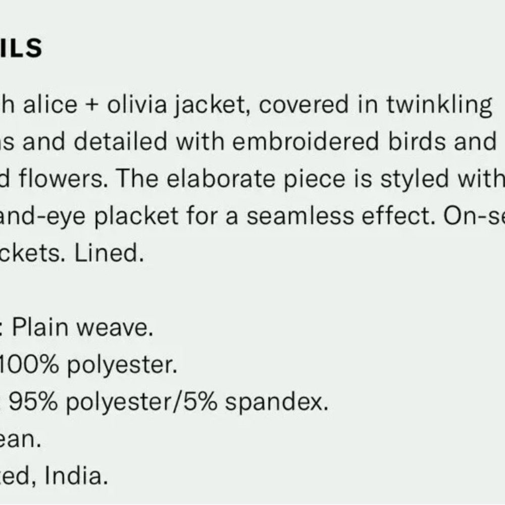 Alice + Olivia Rory Beaded Embellished Jacket Bird Long  Coat Size S $1095 - Picture 10 of 11